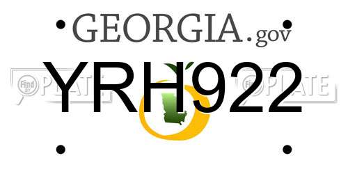 YRH922 Georgia License Plate