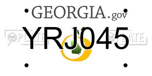 YRJ045 Georgia License Plate