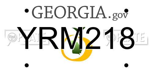 YRM218 Georgia License Plate