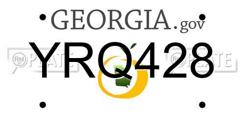 YRQ428 Georgia License Plate