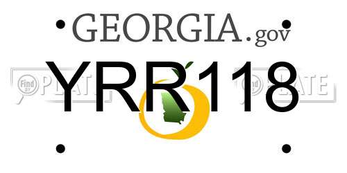 YRR118 Georgia License Plate