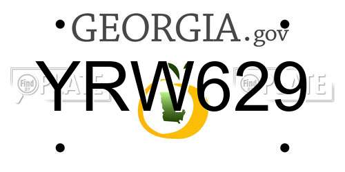 YRW629 Georgia License Plate