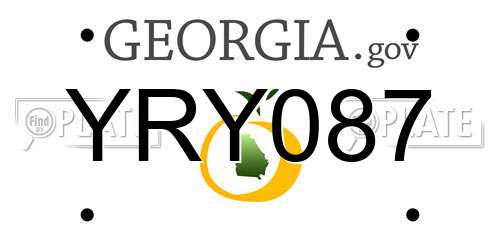 YRY087 Georgia License Plate