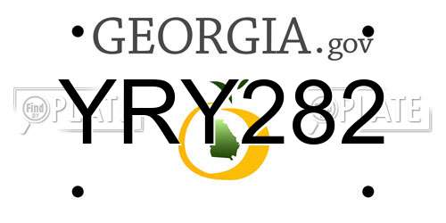 YRY282 Georgia License Plate