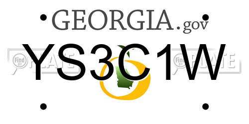 YS3C1W Georgia License Plate