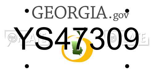 YS47309 Georgia License Plate