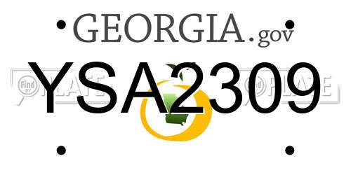 YSA2309 Georgia License Plate