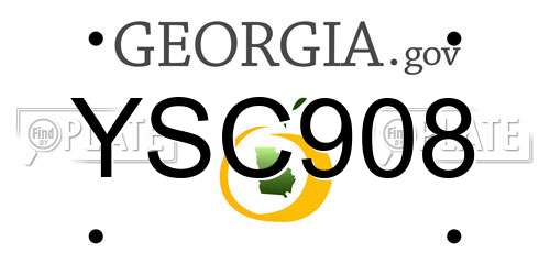 YSC908 Georgia License Plate