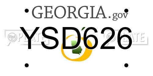 YSD626 Georgia License Plate