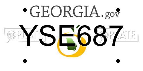 YSE687 Georgia License Plate