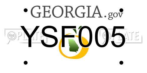 YSF005 Georgia License Plate