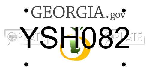 YSH082 Georgia License Plate