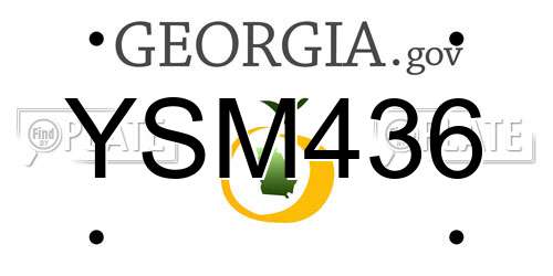 YSM436 Georgia License Plate