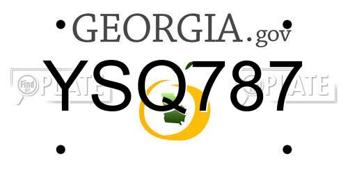 YSQ787 Georgia License Plate