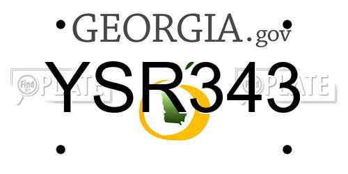 YSR343 Georgia License Plate