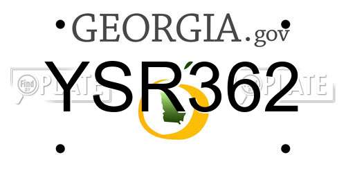 YSR362 Georgia License Plate