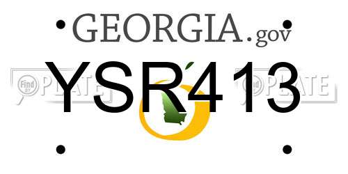YSR413 Georgia License Plate