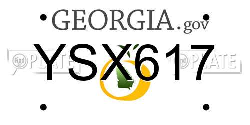 YSX617 Georgia License Plate
