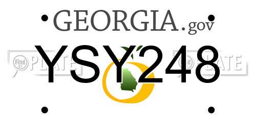 YSY248 Georgia License Plate