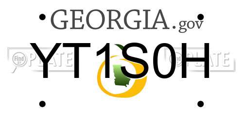 YT1S0H Georgia License Plate
