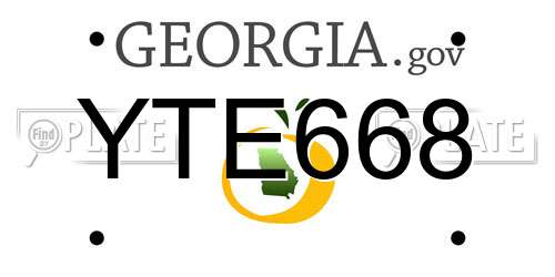 YTE668 Georgia License Plate