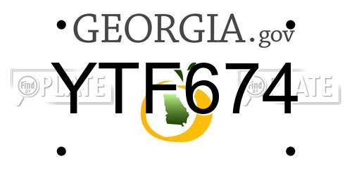 YTF674 Georgia License Plate