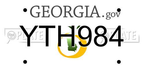 YTH984 Georgia License Plate