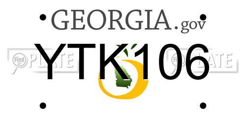 YTK106 Georgia License Plate
