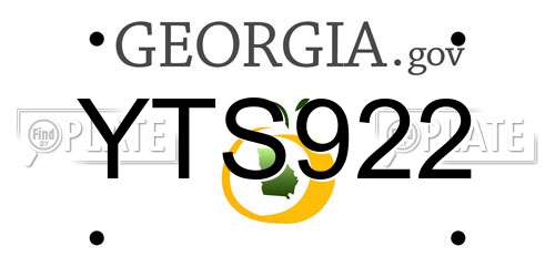 YTS922 Georgia License Plate