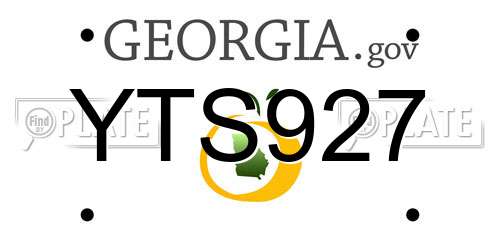 YTS927 Georgia License Plate