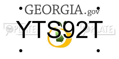 YTS92T Georgia License Plate