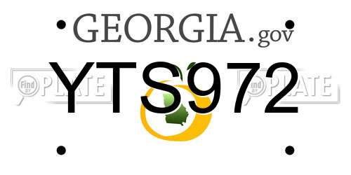 YTS972 Georgia License Plate