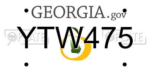 YTW475 Georgia License Plate