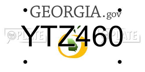 YTZ460 Georgia License Plate