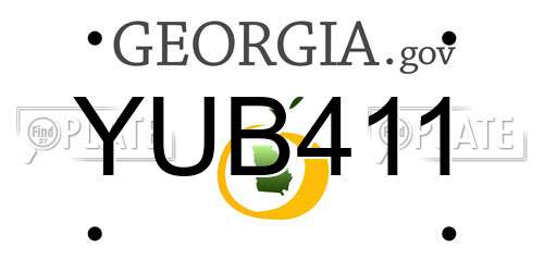 YUB411 Georgia License Plate