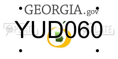 YUD060 Georgia License Plate