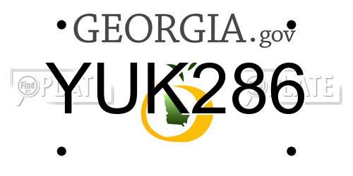 YUK286 Georgia License Plate
