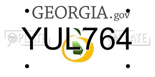 YUL764 Georgia License Plate