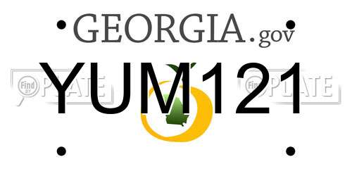 YUM121 Georgia License Plate