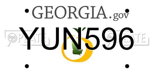YUN596 Georgia License Plate