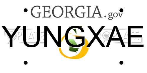 YUNGXAE Georgia License Plate