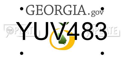 YUV483 Georgia License Plate