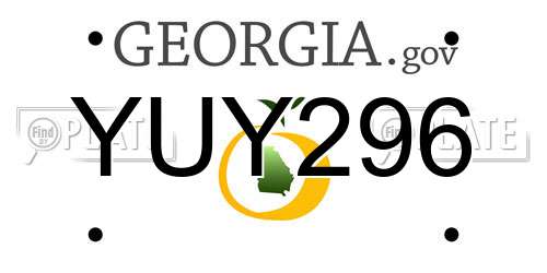 YUY296 Georgia License Plate