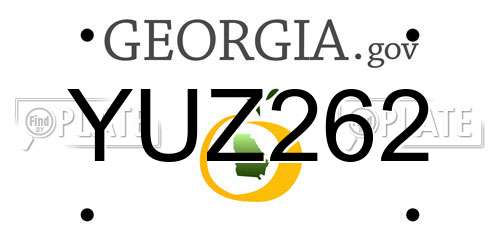 YUZ262 Georgia License Plate