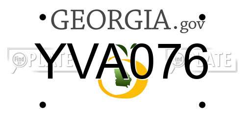 YVA076 Georgia License Plate