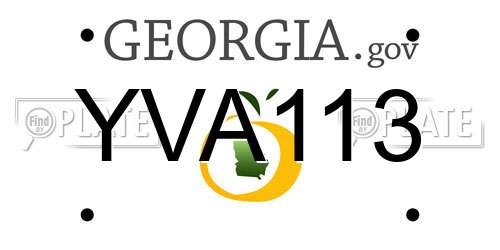 YVA113 Georgia License Plate