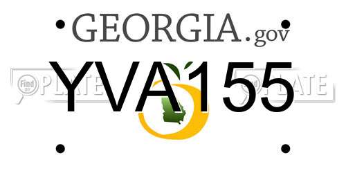 YVA155 Georgia License Plate