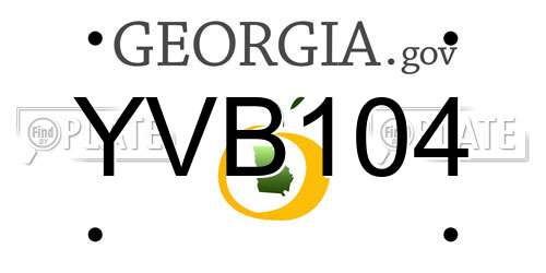 YVB104 Georgia License Plate