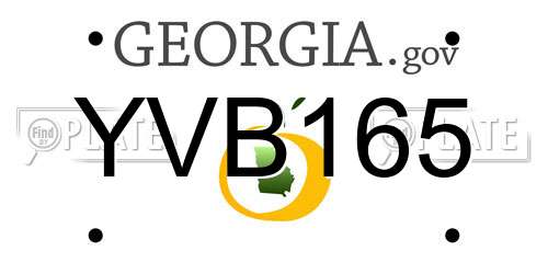 YVB165 Georgia License Plate