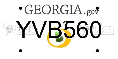 YVB560 Georgia License Plate